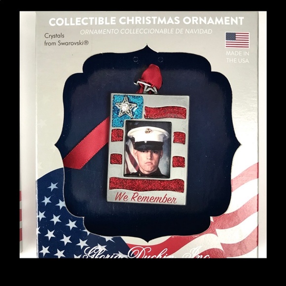 Patriotic Photo Frame Ornament/Swarovski Crystals - Picture 3 of 8